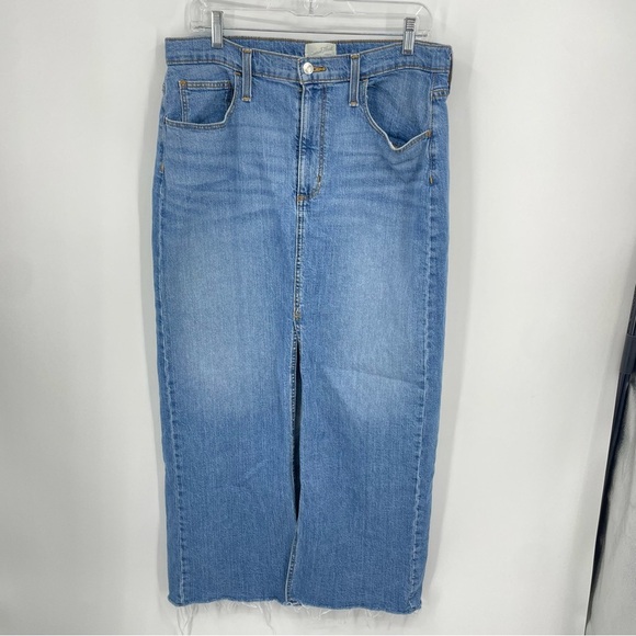 Universal Thread Denim Maxi Skirt High Slit Medium Wash Women’s Size 12 - Picture 1 of 9